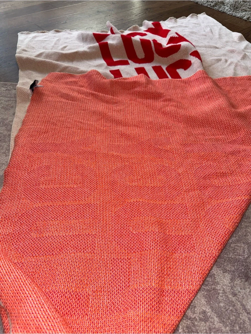 Baublebar LUCY Name Orange Pink 38x56 Throw Blanket